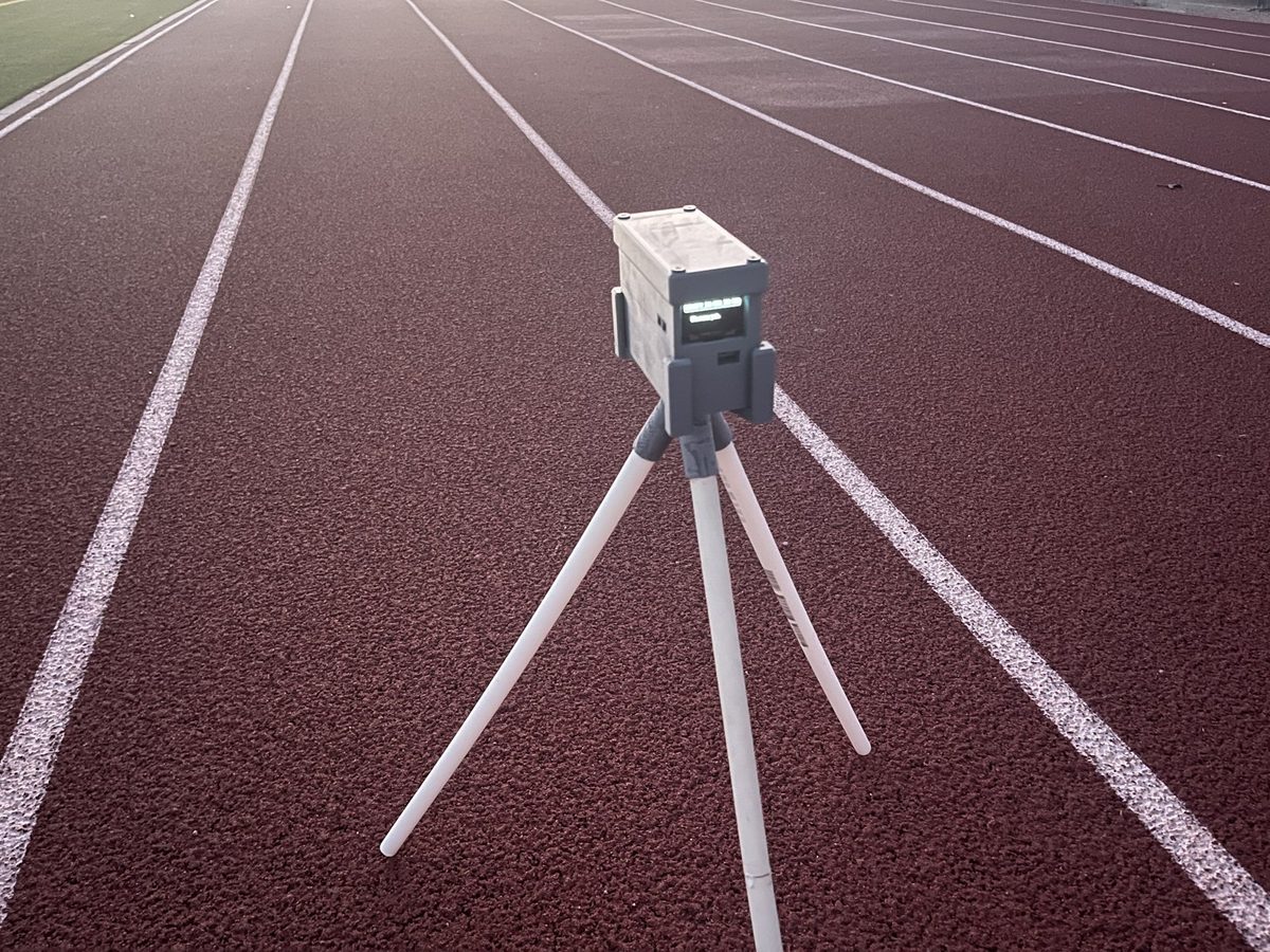 EqualSplit timing gate standing on the track